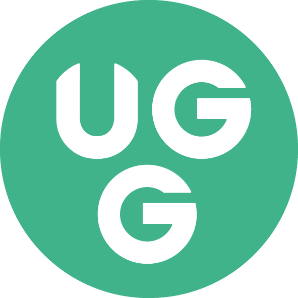 Logo von Unsere Grüne Glasfaser, einem Anbieter für nachhaltige Glasfaserlösungen und schnelles Internet.